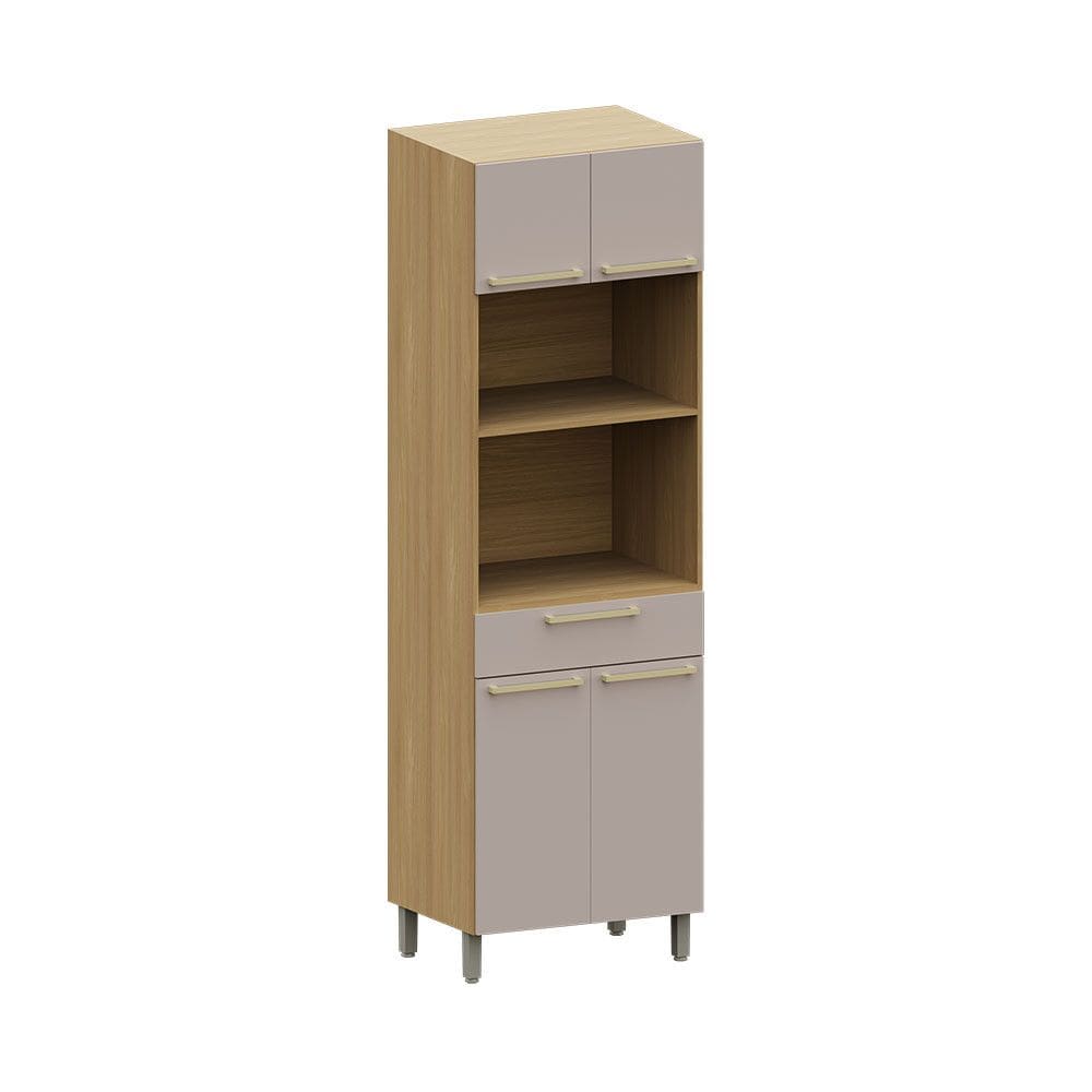 Paneleiro 70cm 4 Portas 1 Gaveta Com Nicho Micro-ondas Elegance Luciane Móveis
