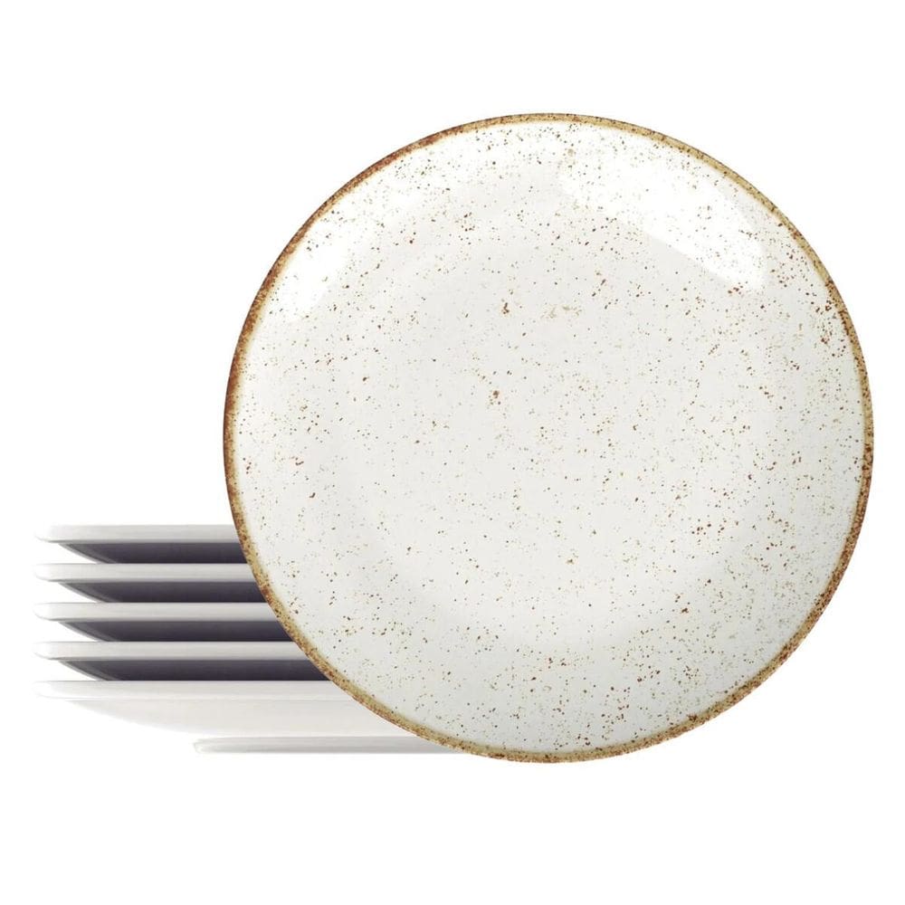 Prato Sobremesa Tramontina Rústico Marrom Porcelana 21cm