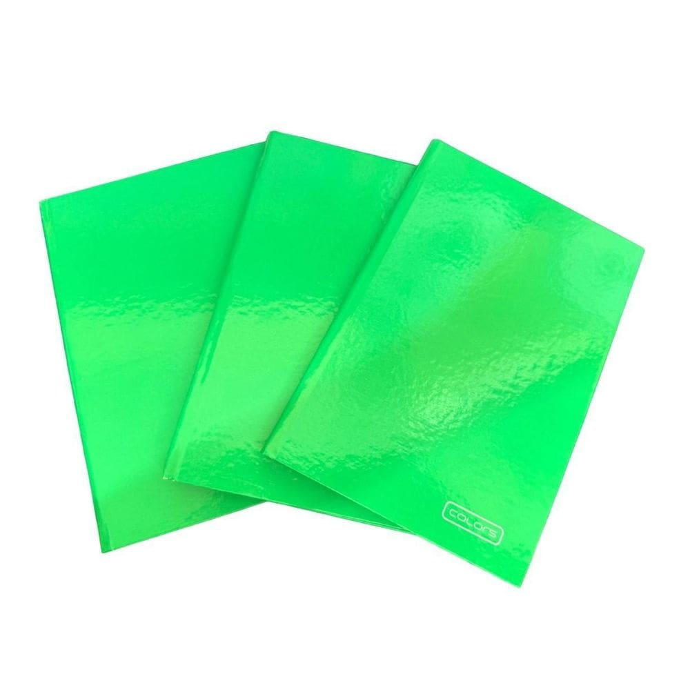 Caderno Brochura 1/4 Pequeno 96 Folhas Capa Dura- Kit 3Un