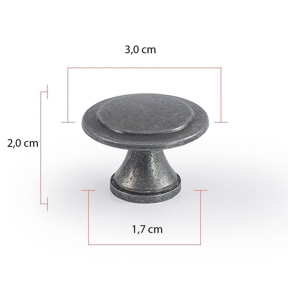 Puxador Redondo Flor Em Metal Móveis Kit 10 Unidade Puxador