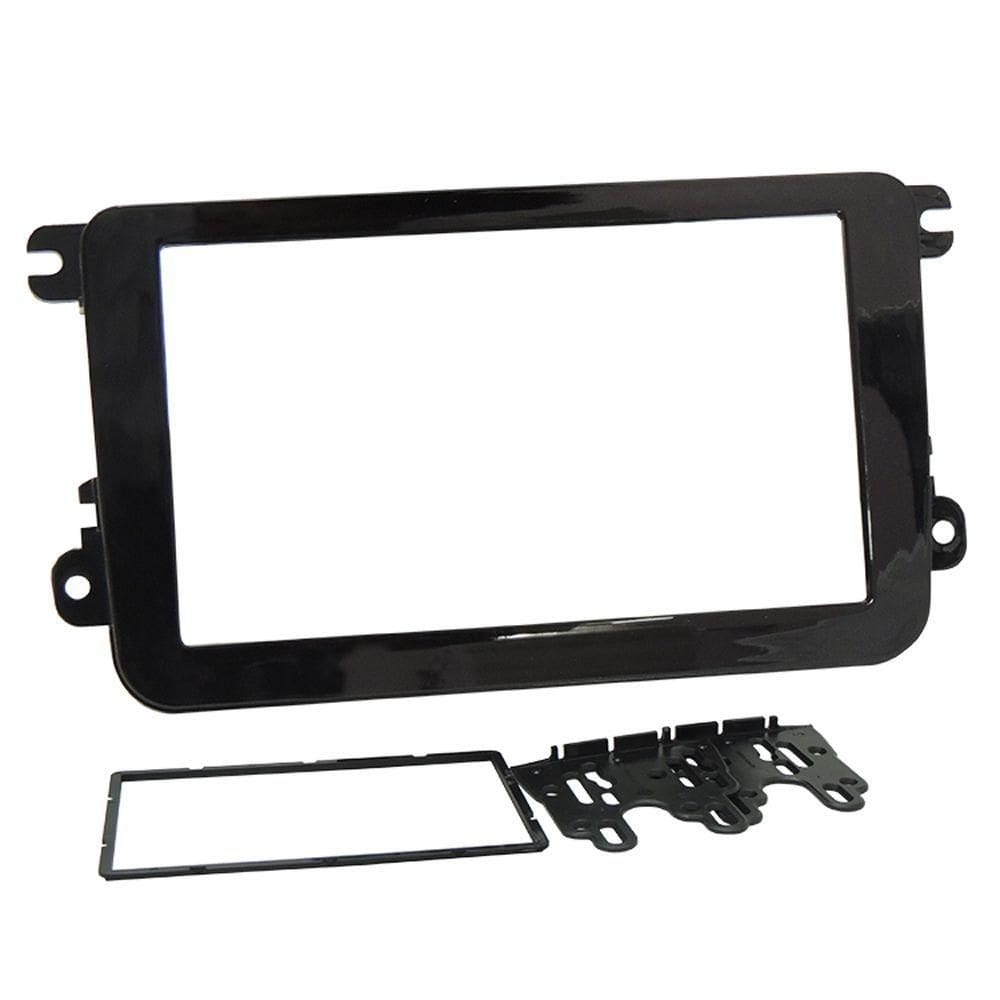 Moldura Fiamon 2 Din Compatível Com Novo Vw Jetta-amarock-novo Fusca 2012 Em Diante-tiguan 2007-2010- Gol G7 Black Piano