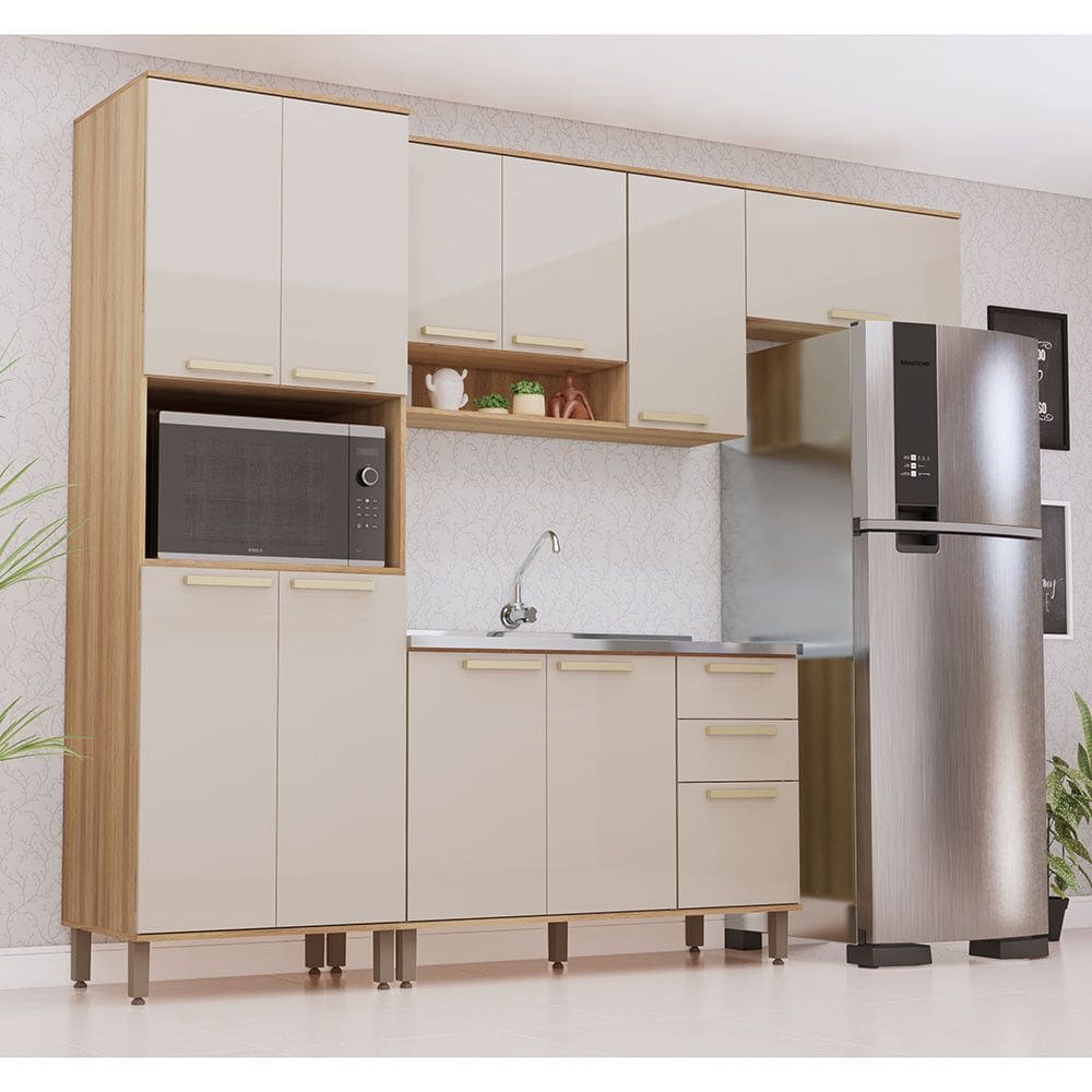 Cozinha Modulada Compacta 4 Peças sem Tampo Isis Luciane Móveis