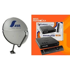 Antena Parabólica Bipartida Santa Rita 60cm com Century Midia B7