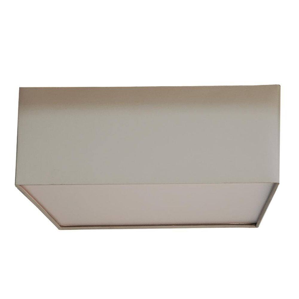 Plafon Quadrado Cúpula Tecido 50x50x15 Cinza 4 Lâmp.