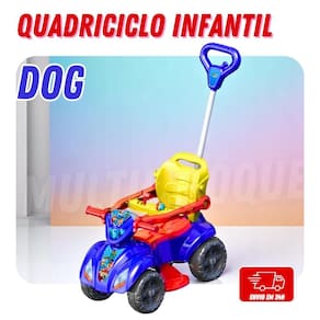 Quadriciclo Infantil Azul Em Formato De Cachorro - Menino