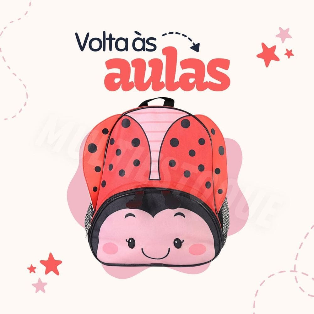 Mochila Infantil Joaninha Com Alças - Cores
