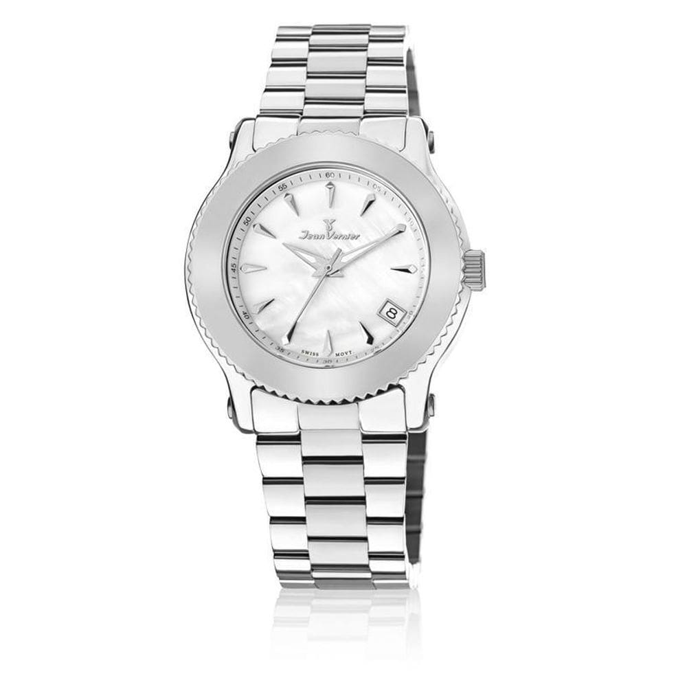 Relógio Pulso Jean Vernier Feminino Aço Prata Jv01022