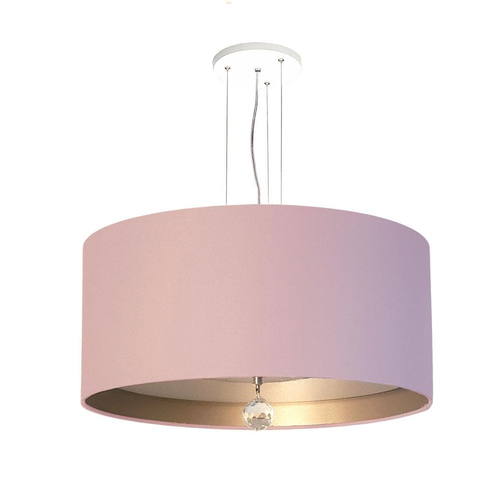 Luminária De Teto Pendente Rosa Interna Bronze 30X15Cm