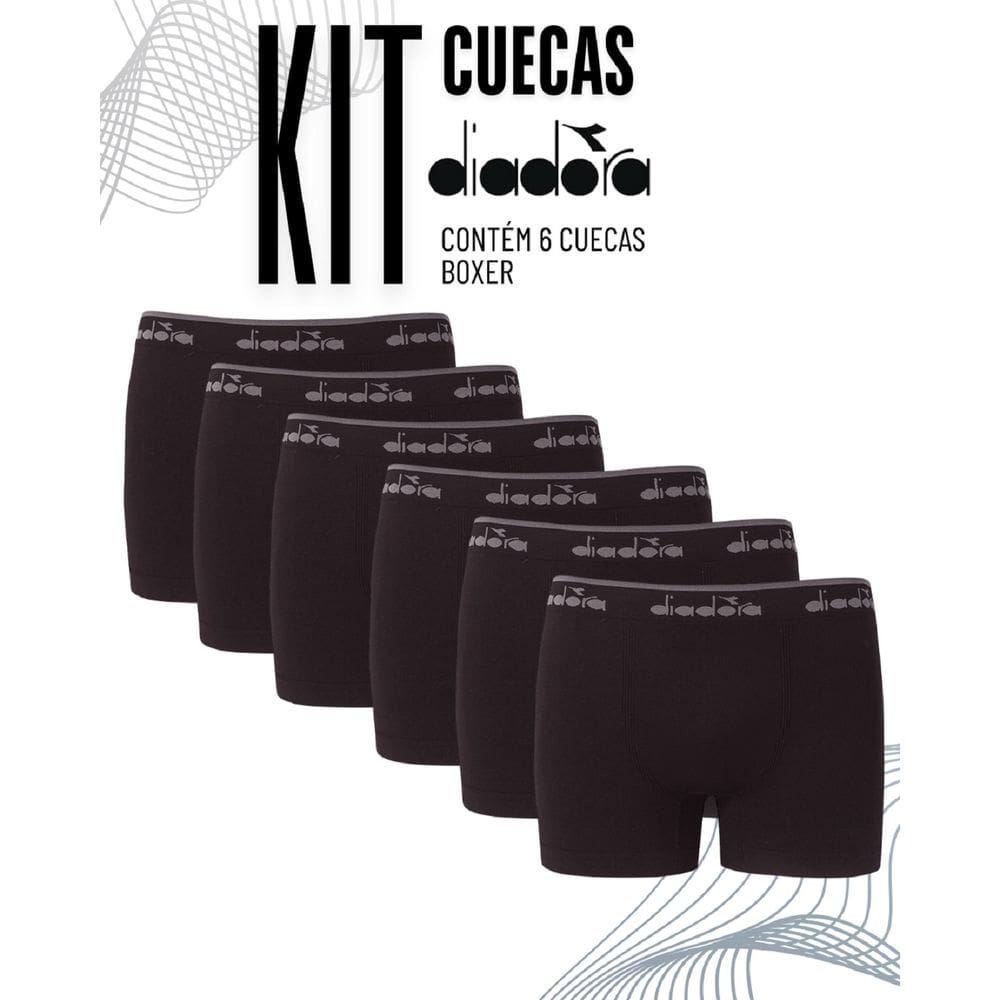 Kit 6 Cuecas Boxer Diadora Sem Costura - Masculino