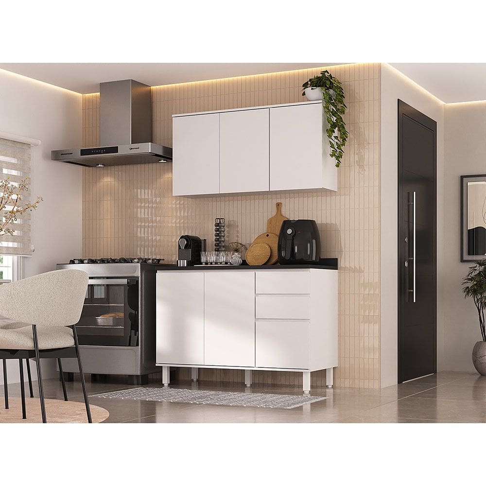 Cozinha Modulada Campacta 2 Peças com Tampo Dora Luciane Móveis