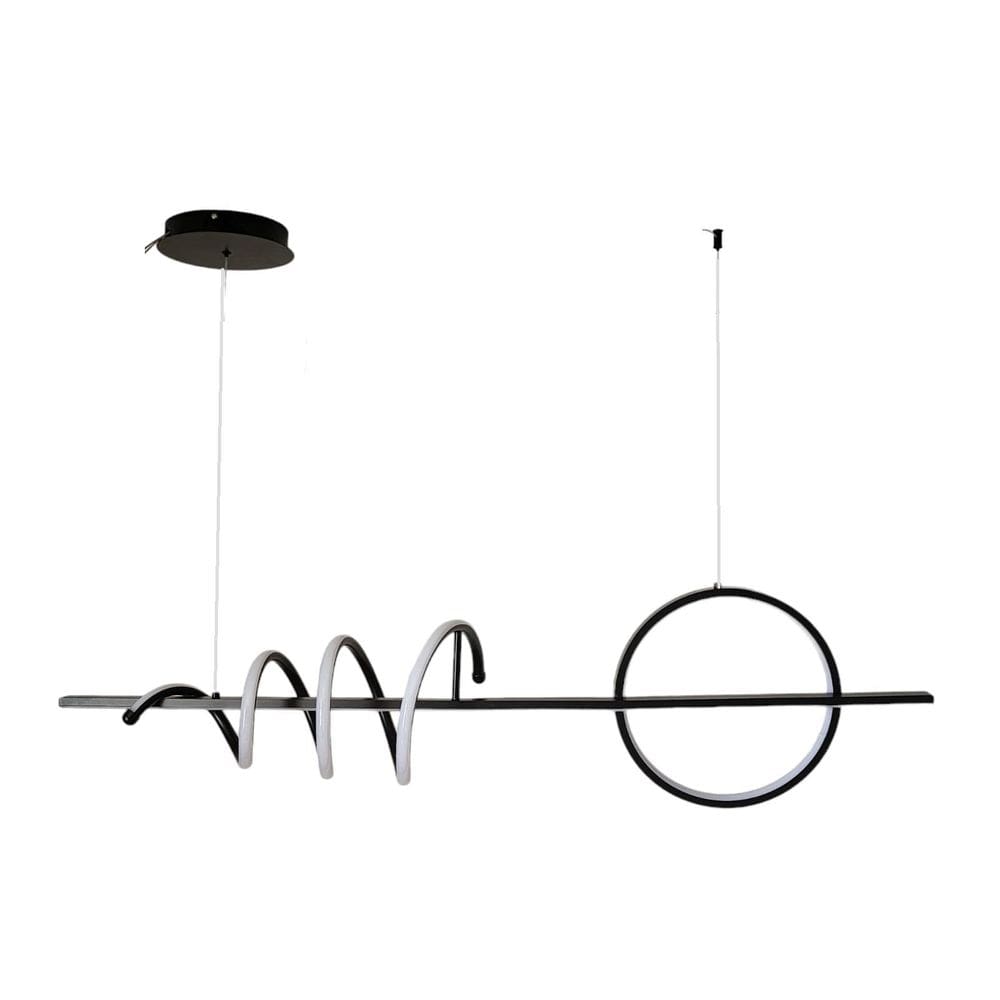 Pendente Suspenso Preto 80w - 3000k 100cm Ajustável até 2m