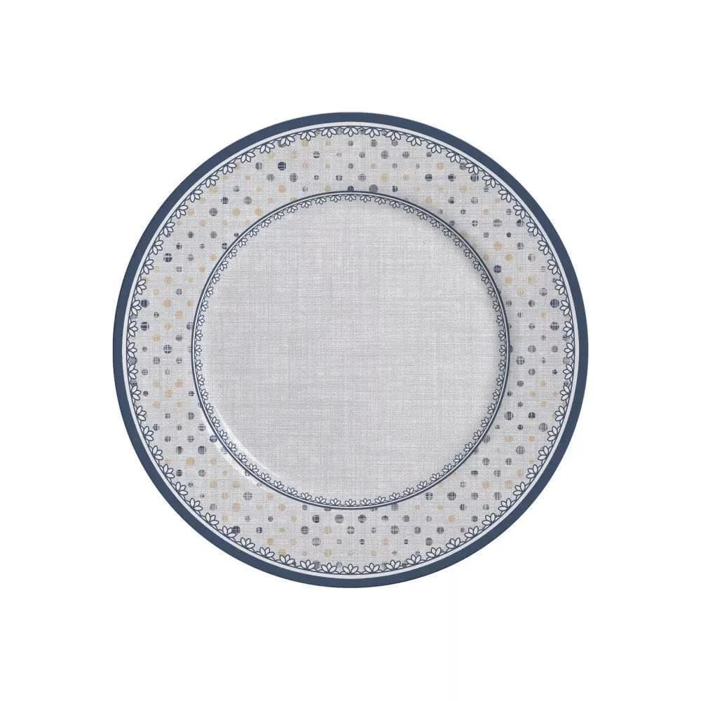 Pratos Sobremesa Cerâmica Branca 21 cm - Kit 6 Und.