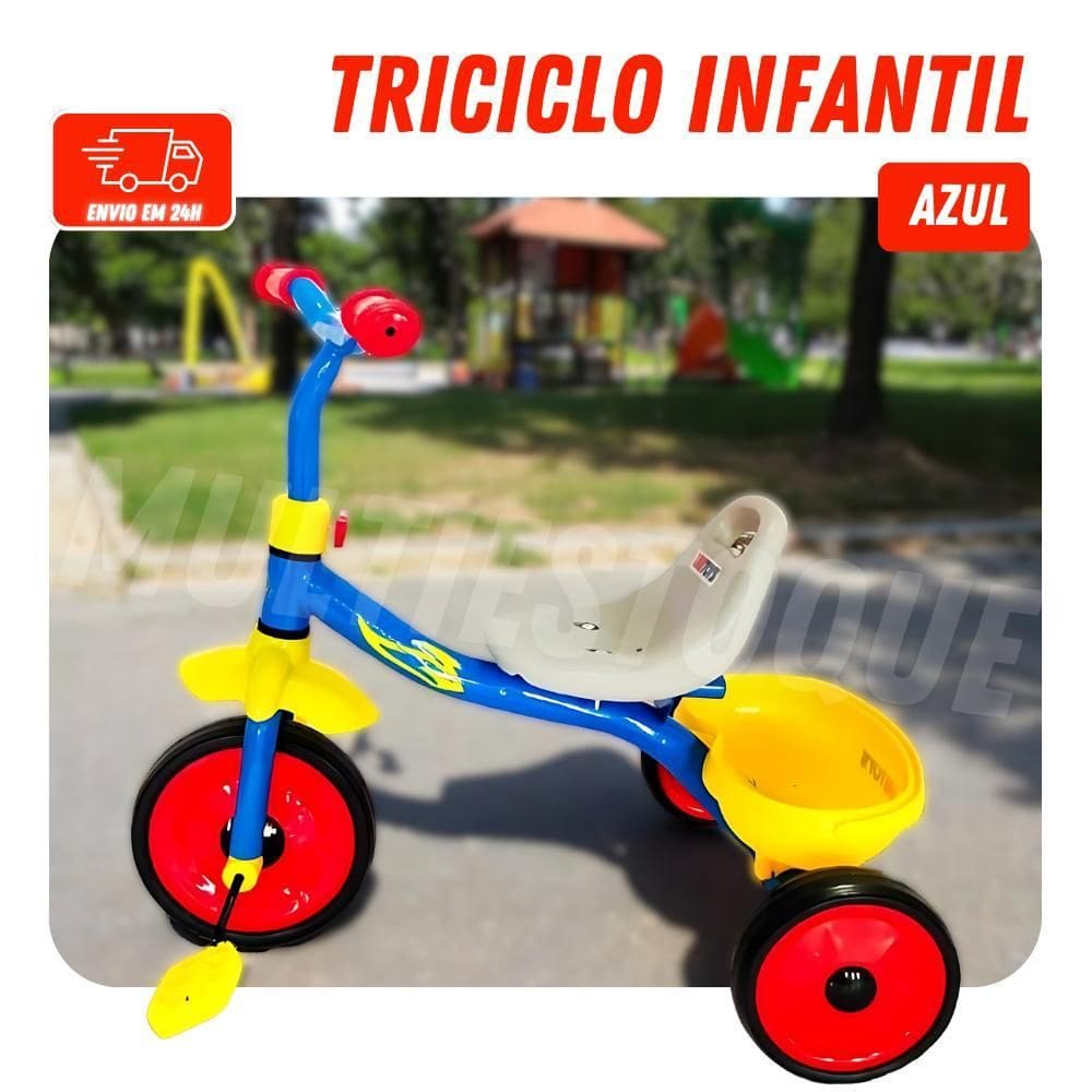 Triciclo Infantil Azul - Diversão E Segurança Para Crianças