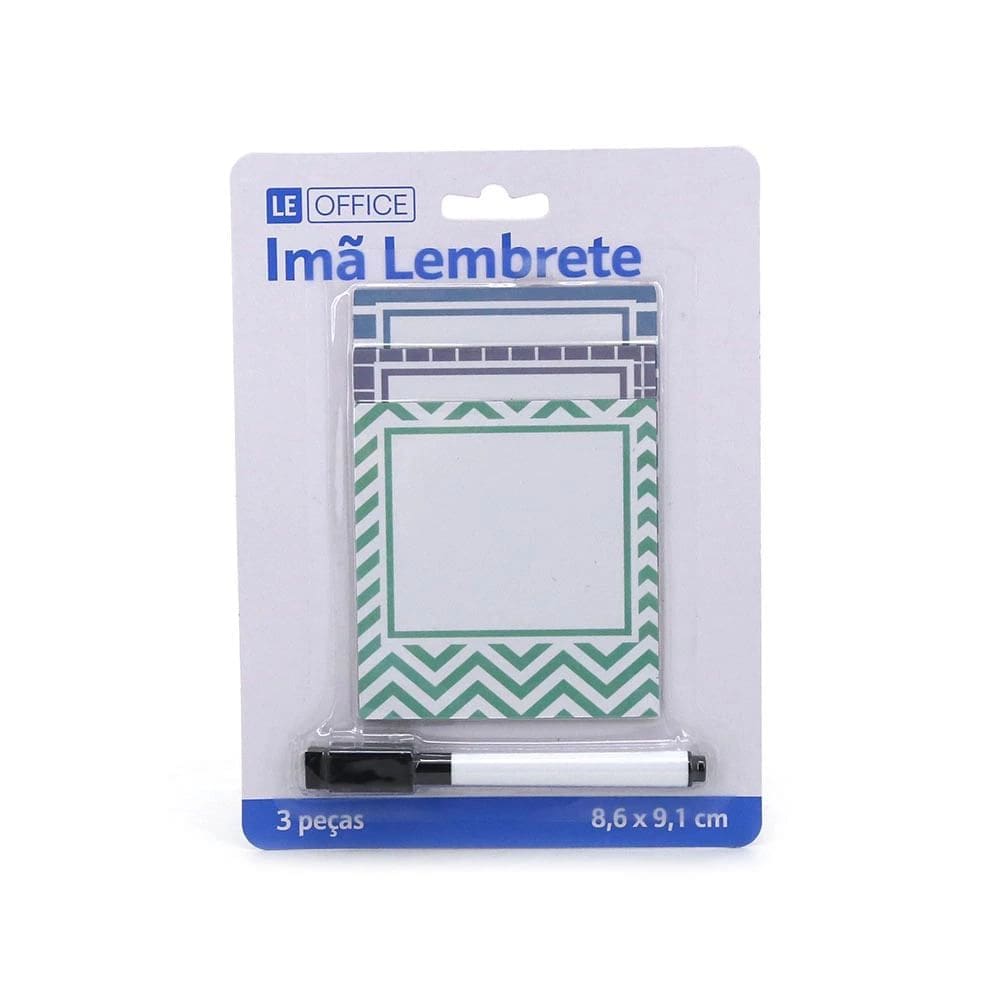 Ímã Le Anotações Lembretes Organizer com Marcador 3 Unidades - Item Variado