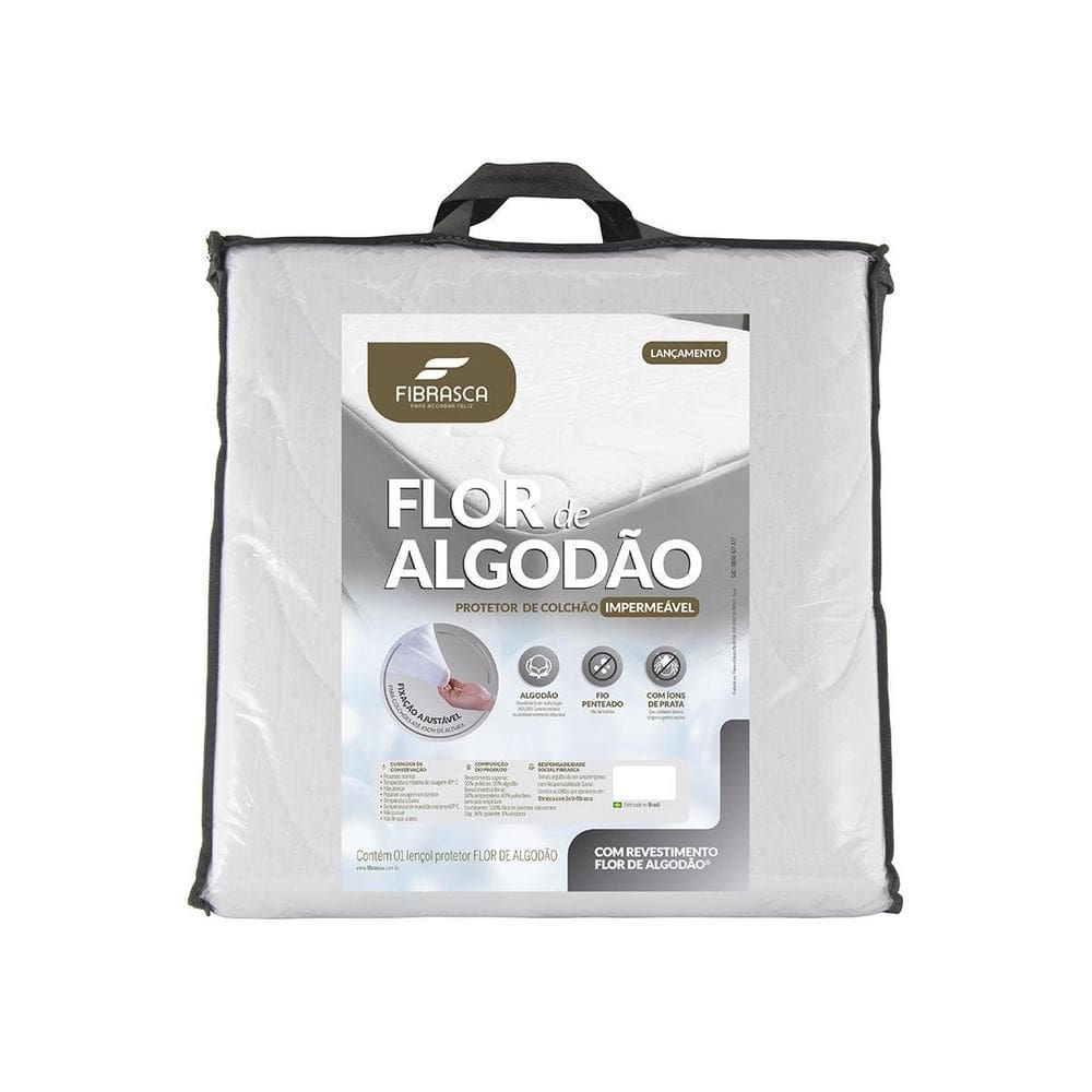 Protetor Colchão Flor De Algodão Impermeavel Casal Fibrasca
