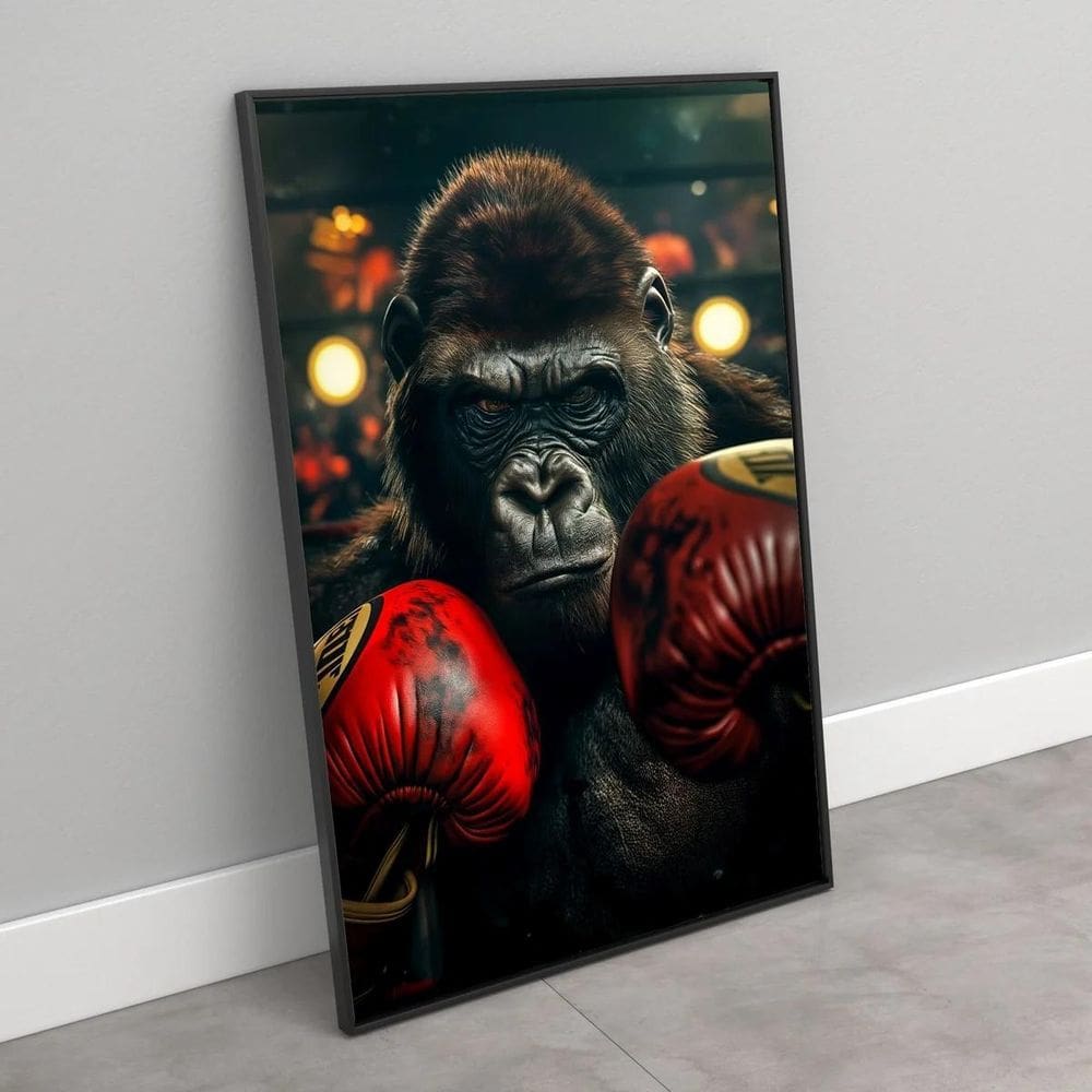 Quadro Gorila Do Boxe - 70X50Cm