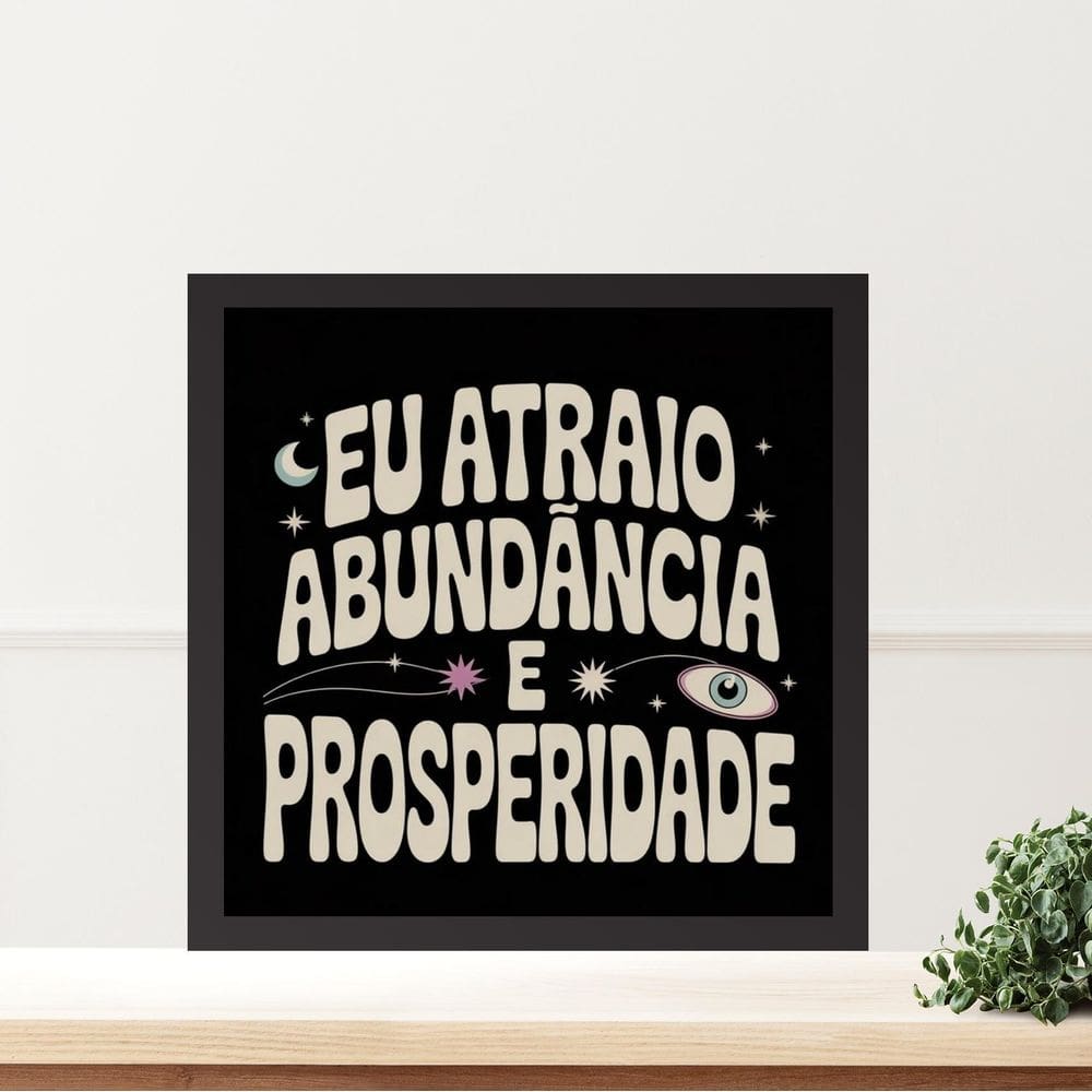 Quadro Lei Atração Prosperidade E Abundância- 33X33Cm Vidro