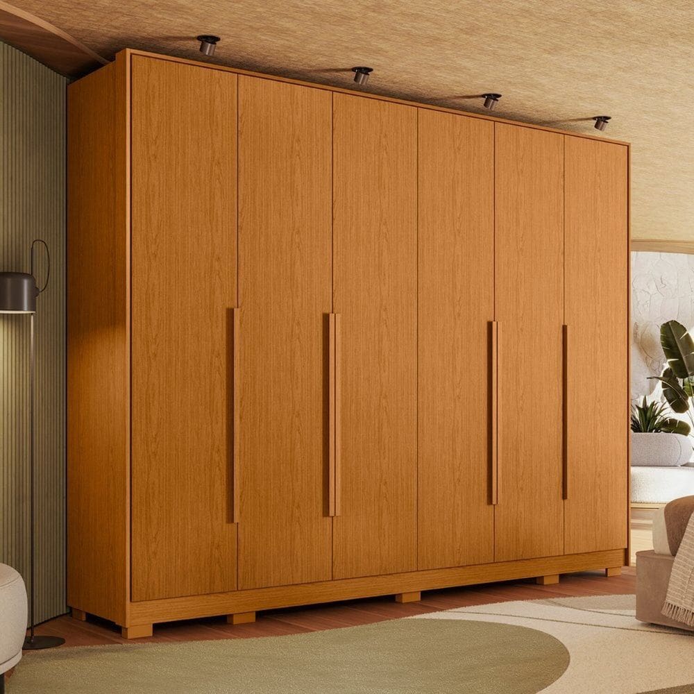 Guarda-roupa 6 Portas 6 Gavetas Fascínio Cinamomo