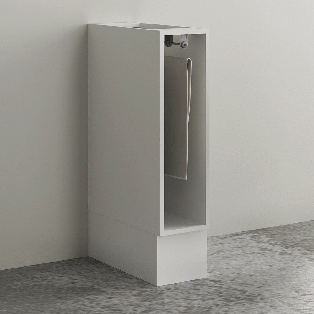 Balcão Nicho para Cozinha 20cm em Mdf com Porta Toalhas Cz Branco
