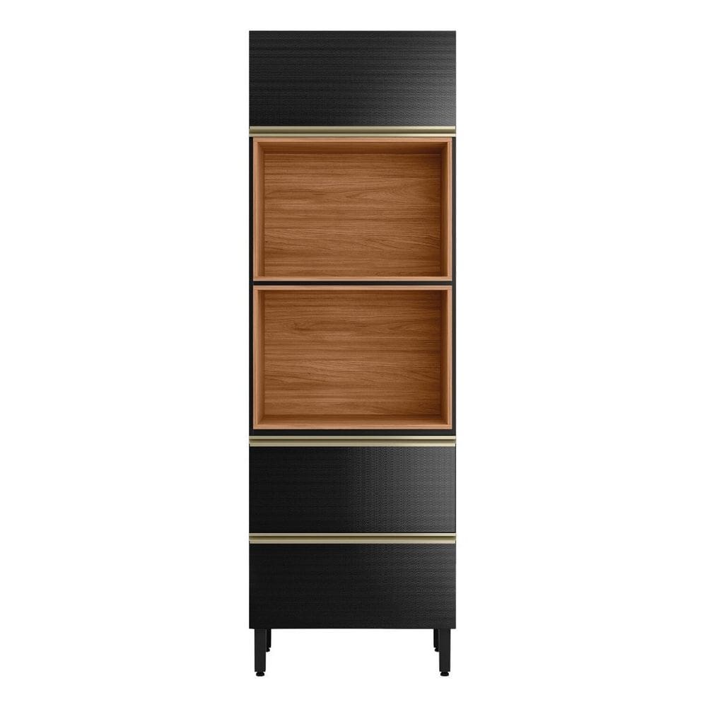 Torre Quente Mdf 2 Portas Basculantes 1 Gaveta 70cm Proença Nogueira/Carbono Prime