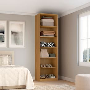 Módulo Closet sem Portas com Prateleiras e Cabideiros 70cm Altezza Freijó