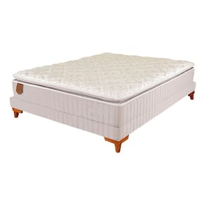 Cama Box Queen Size (Box + Colchão) 158x198x62 Prorelax Látex Firm Pillow Top com Látex - Cinza