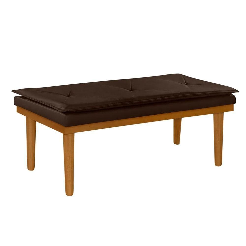 Banco Recamier Madri Pilow Linho Preto 1,00mts Lar & Estilo Marrom