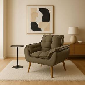 Poltrona Luxo Para Recepção Veludo Sala Espera Clínica capuccino