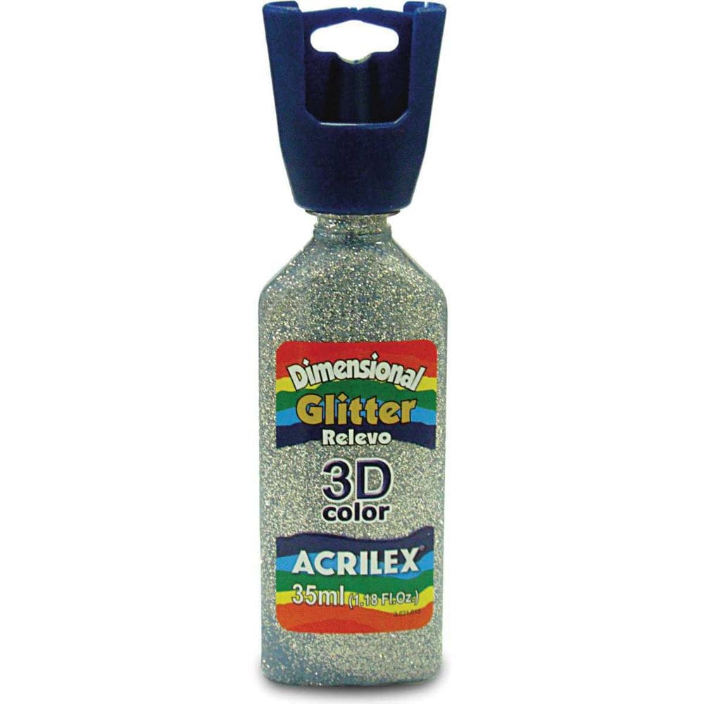 Tinta Relevo Gliter Dimensional Prata 35Ml