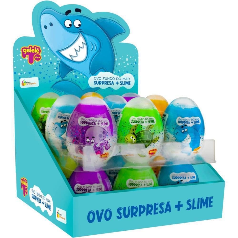 Slime Ovo Surpresa Fundo Do Mar 98G. Com 18 Unidades