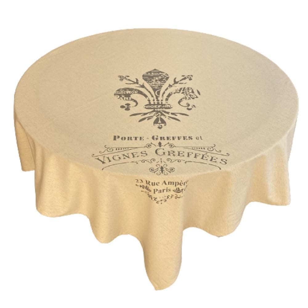 Toalha De Mesa Quadrada 4 Lugares 160X160 Flor De Lis Linho