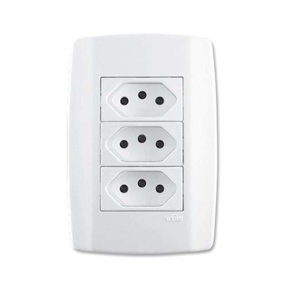 Conjunto 3 Tomadas 3p 20a Slim Ilumi - Kit Elétrico Residencial