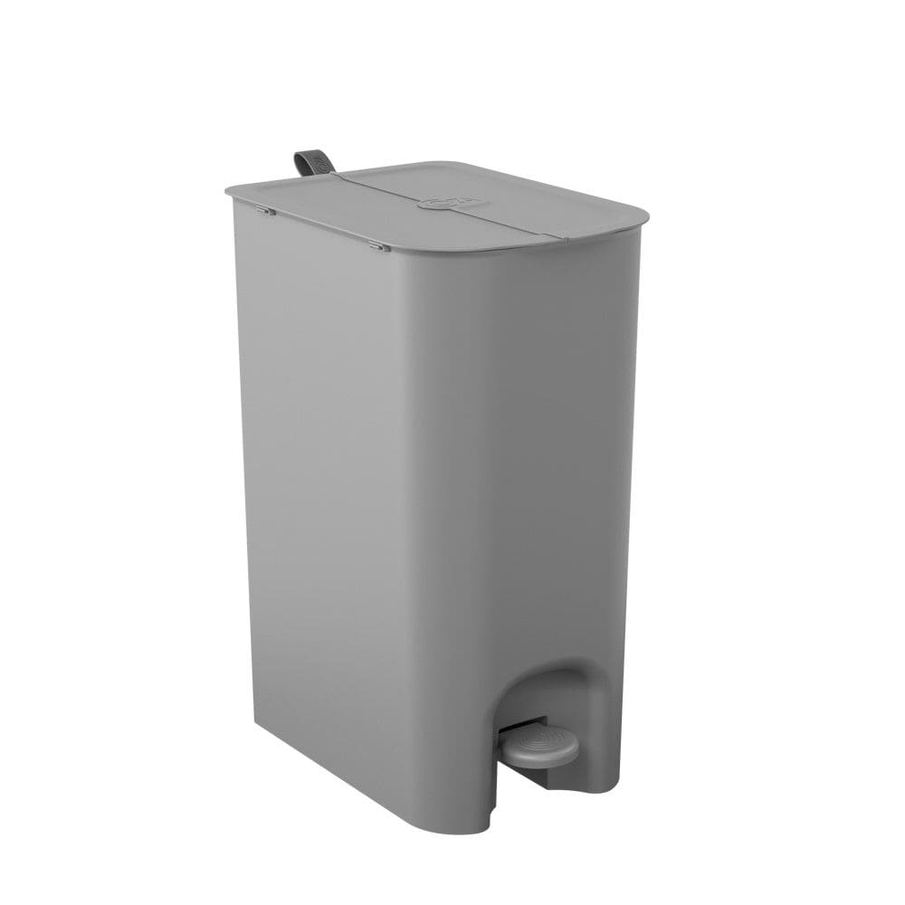 Lixeira com Pedal Borboleta Dupla 20L (10+10) Cinza com Alça grafite Coza