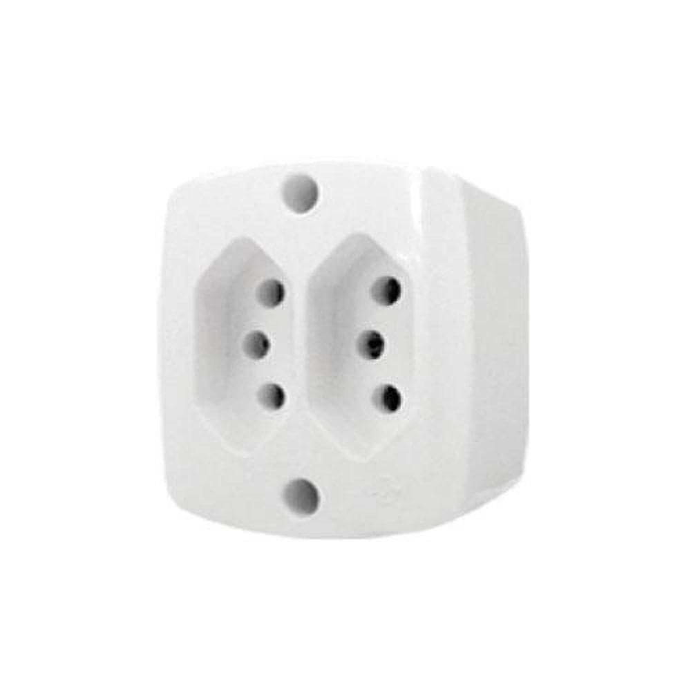 Conjunto 2 Tomadas 3p 10a 250v - Linha Retangular - Certificado Nbr Nm 60884-1 E Nbr 14136