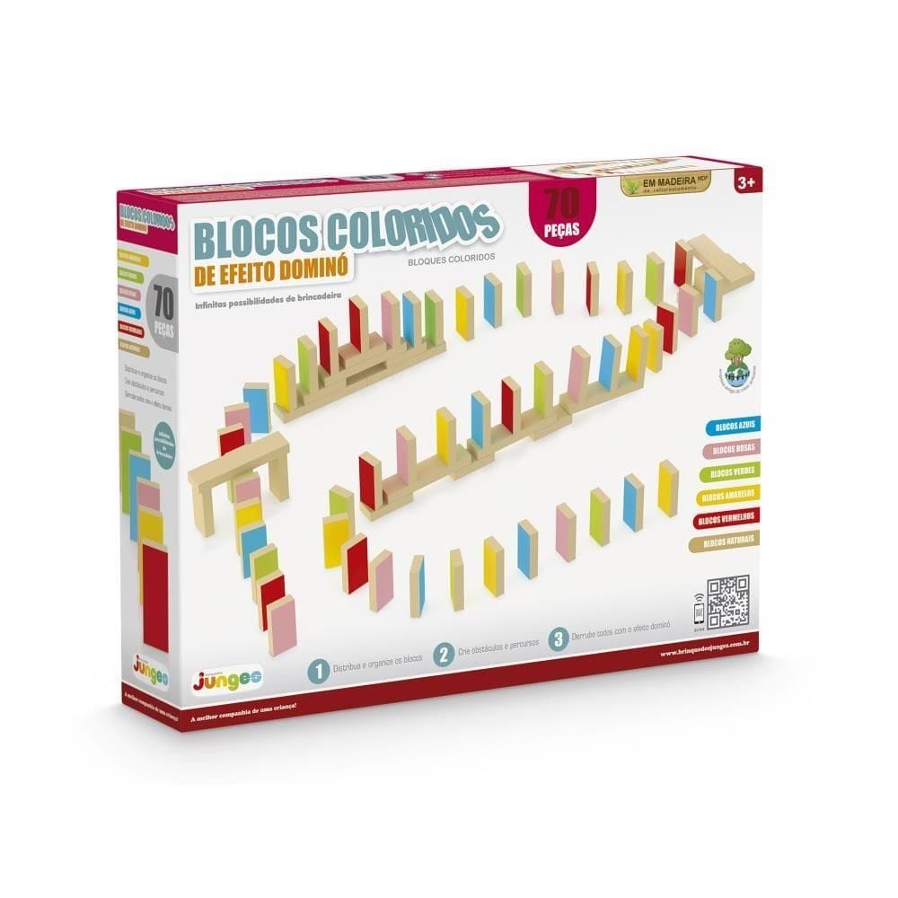 Jogo Blocos Coloridos 70 Peças - Junges