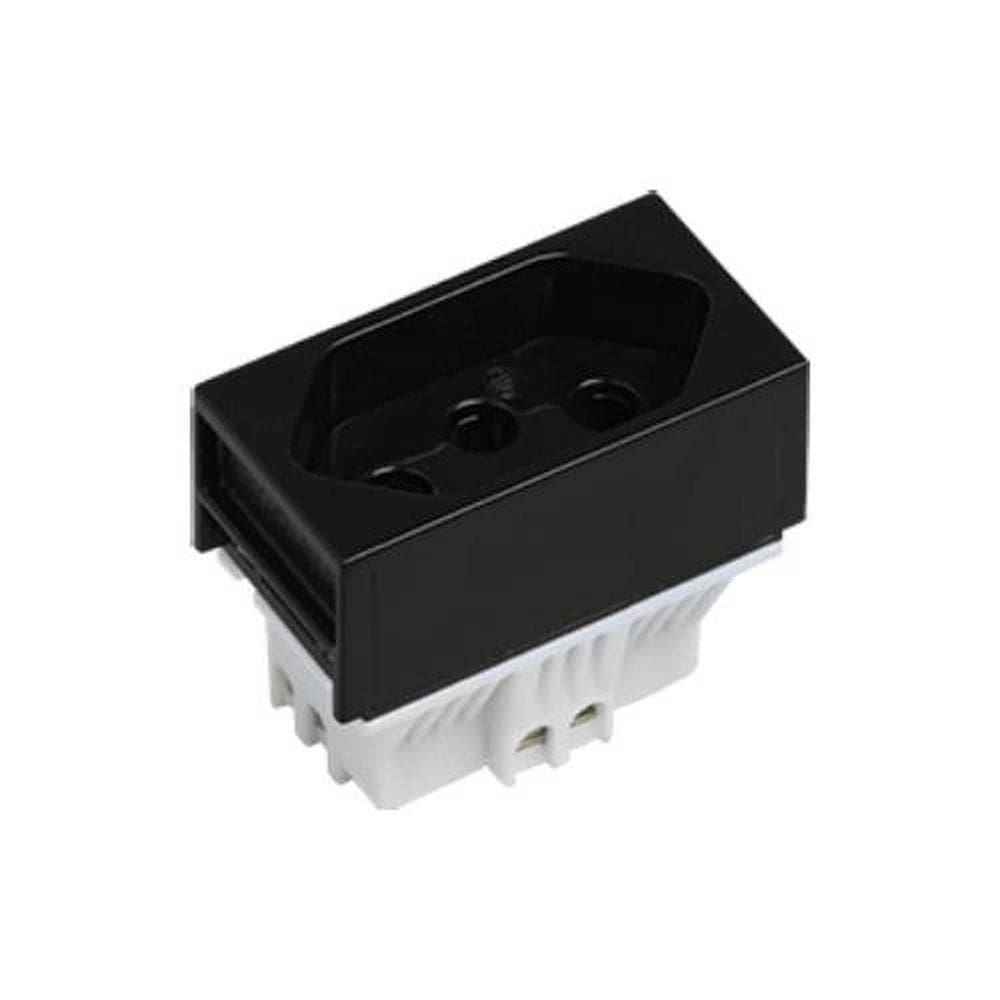 Tomada 10a Preto - Linha Slim Para Ambientes Modernos