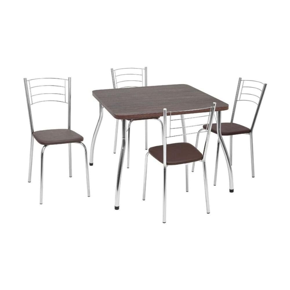 Conjunto Mesa de Jantar 90cm com 4 Cadeiras Multimóveis CR50142