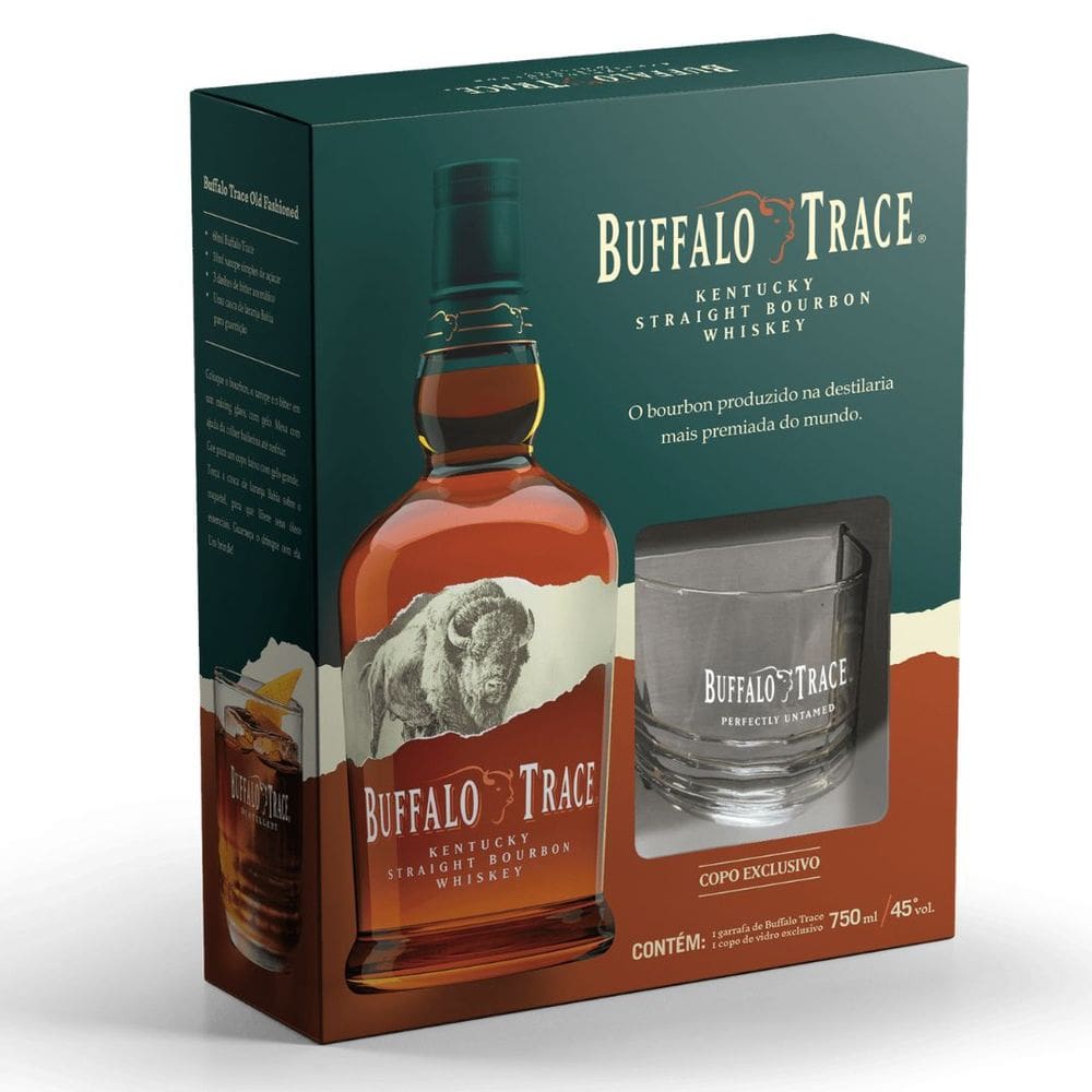 Kit Whiskey Buffalo Trace - 750ml + Copo de vidro