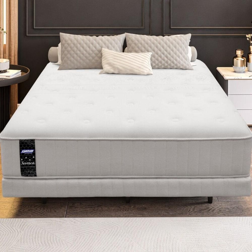 Cama Box Conjugado Queen com Colchão (158x64x198) Nevasca Gazin CR35296