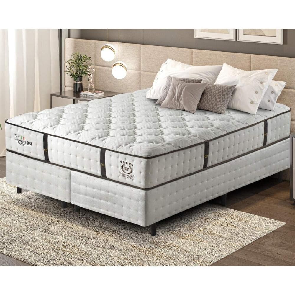 Cama Box Conjugado Queen com Colchão (158x69x198) Veneza II Gazin CR35311