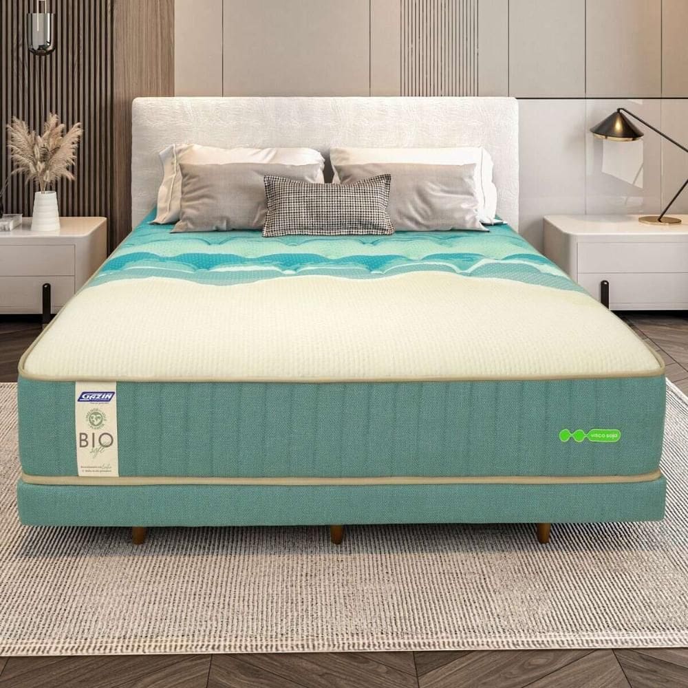 Cama Box Conjugado Queen com Colchão (158x61x198) Biosoft Gazin CR35295