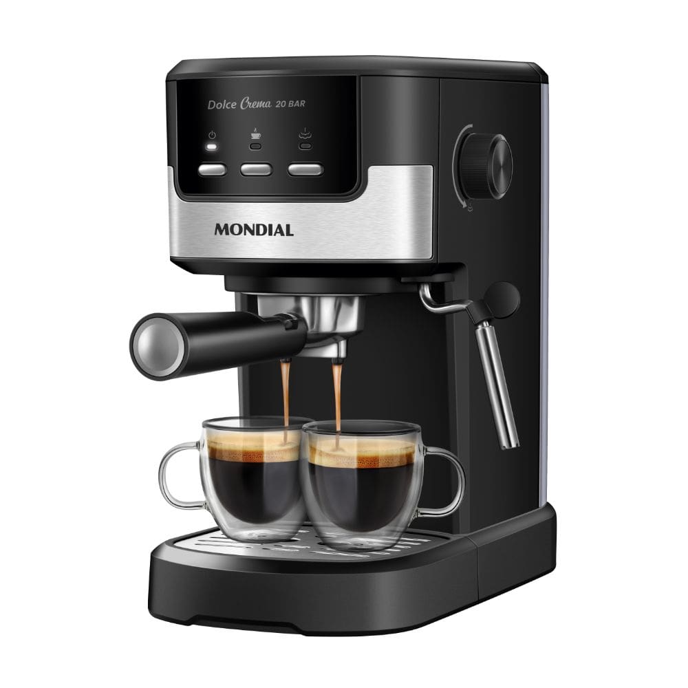 SRR | Cafeteira Mondial Expresso Dolce Crema 20 Bar C-20-EC 1200W Preto/Inox 220V