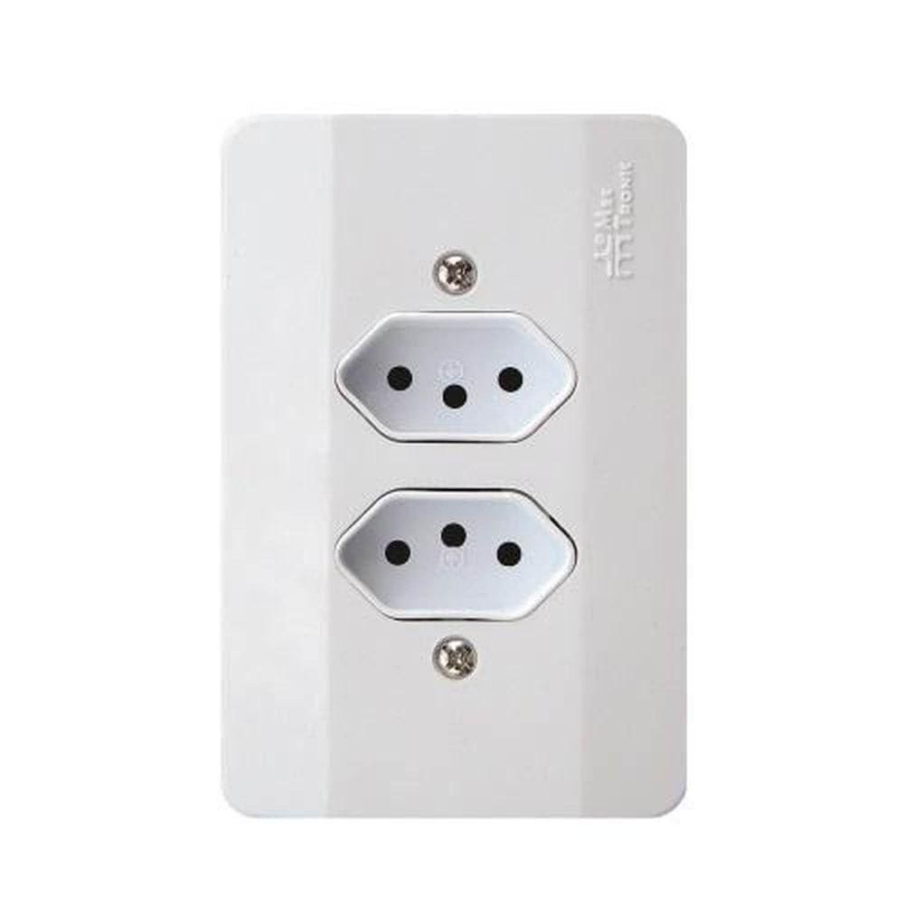 Tomada Vertical 3p 20a Conjunto 2 Unidades - Linha Millenium Mectronic 12849