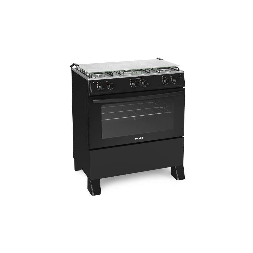 Fogão Itatiaia Star New Piso 5 Bocas Preto Bivolt 3700000361