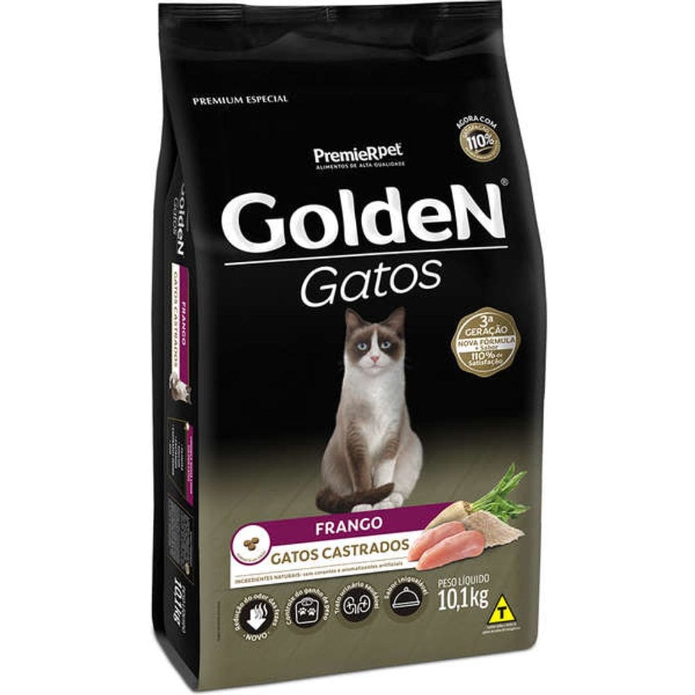 Golden Gatos Ad. Castr. Frango 10,1 Kg