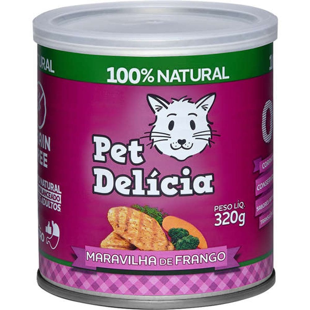 Pet Delicia Lata Gatos Maravilha de Frango 320 g