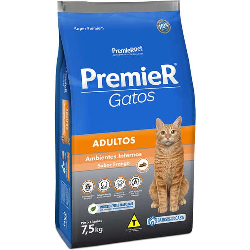 Premier A.I.Gatos Ad. Frango 7,5 Kg