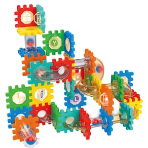 Brinquedo Bloco Montar Pista Corrida Tubo C/ Bolinhas 53 Pc
