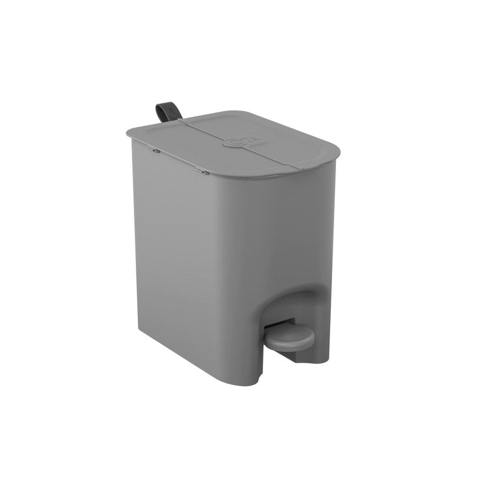 Lixeira com Pedal Borboleta 6L Cinza com Alça grafite Coza