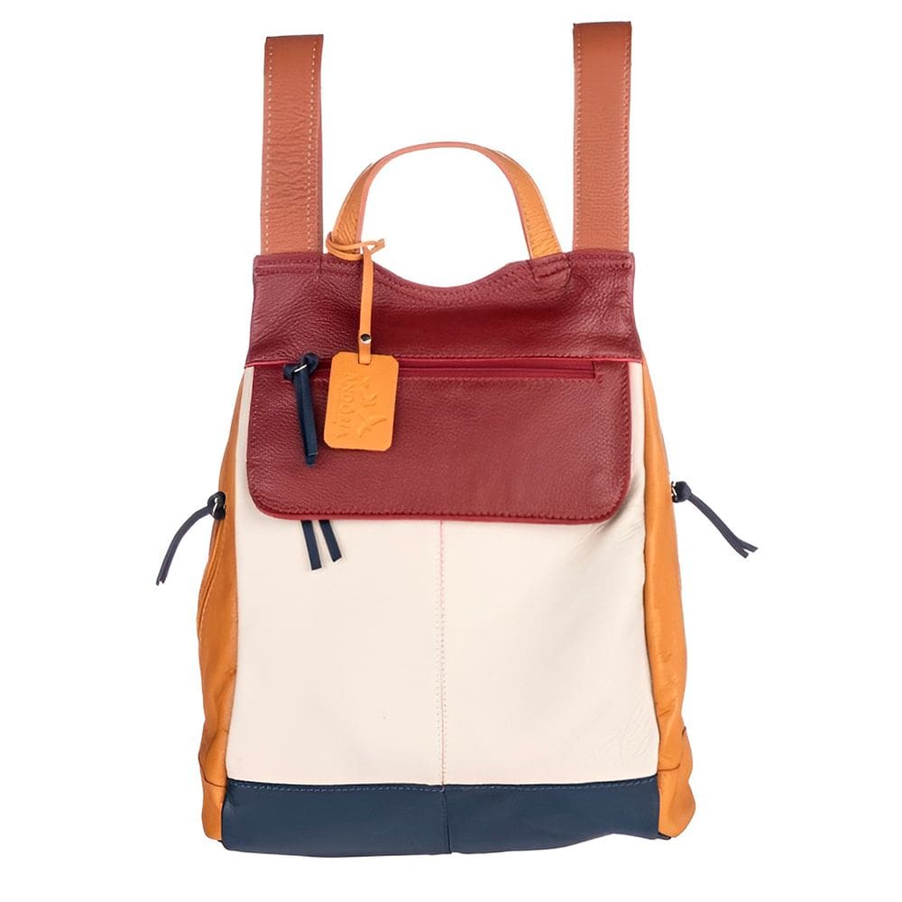 Mochila Feminina Malu em Couro autêntico Cor Colorida 5Lt